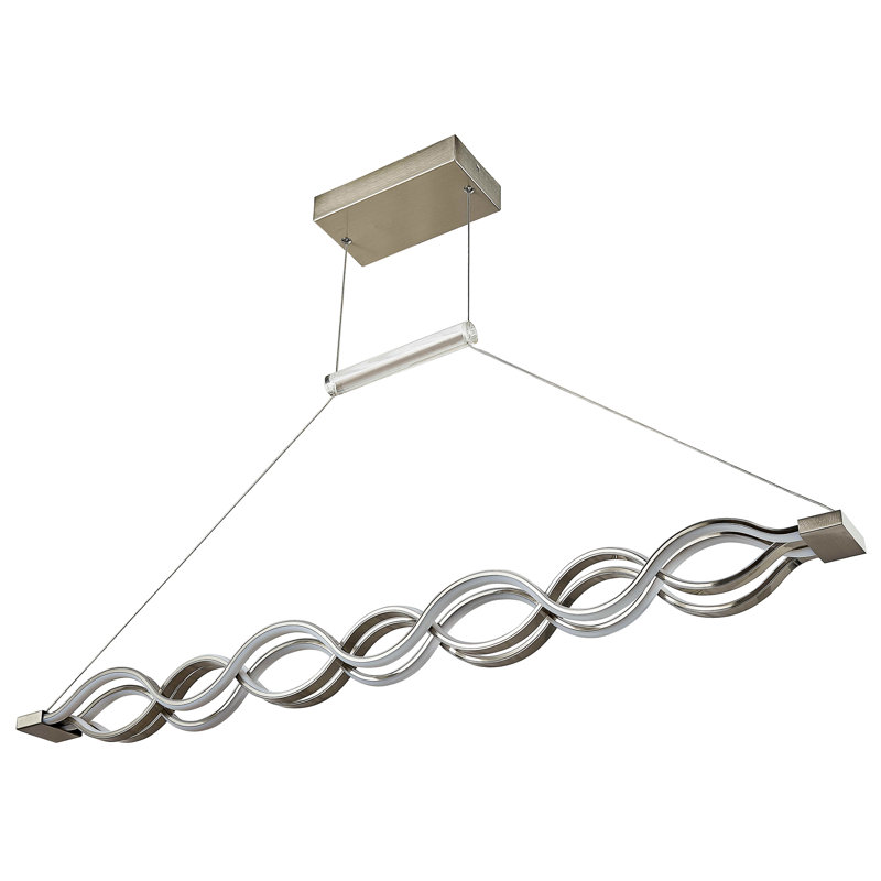 Luminaire suspendu 4 lumières à DEL, forme ondulée