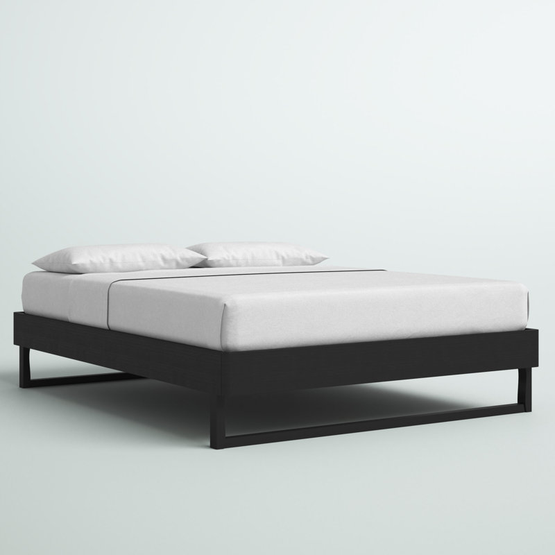 Billie Wood Platform Bed Frame, Black, Full