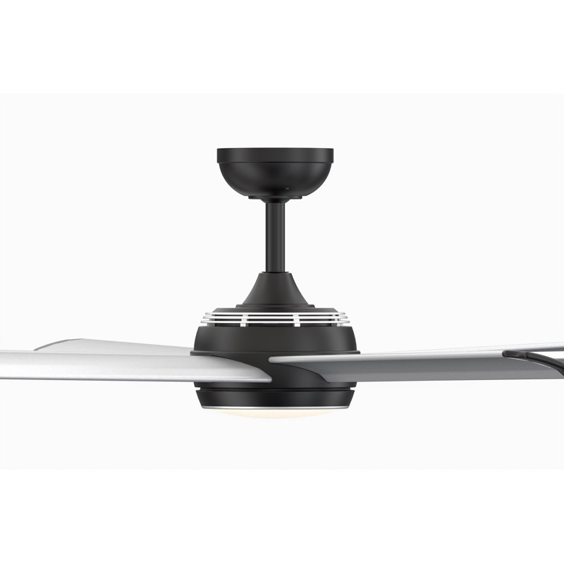 Stellar Custom Indoor/Outdoor Ceiling Fan DC Motor with LED CCT Select Light Kit - Black, Black
