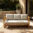 Helga Acacia Wood Patio Outdoor Three-seat Sofa With Cushions