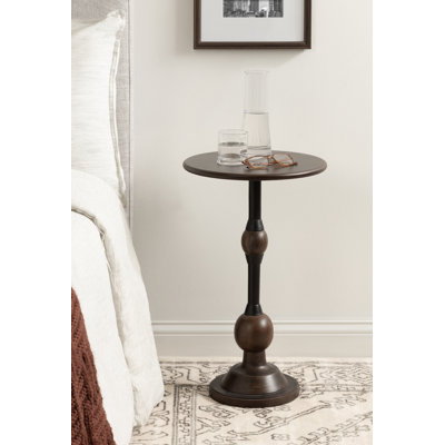Vintage Wooden Round Side Table