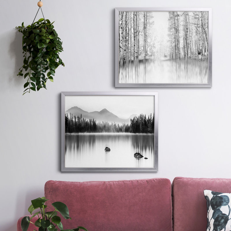 Reproduction de photo sur toile, Toile avec cadre argenté, Pas de tapis