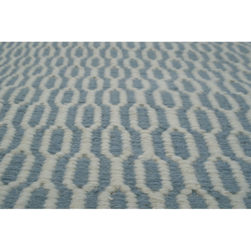 Geometric Wool Hand Woven Area Rug, Rectangle 100 x 150cm