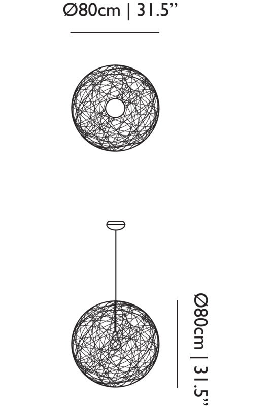 Random II 1 - Light Pendant, Medium, 4 meters, White