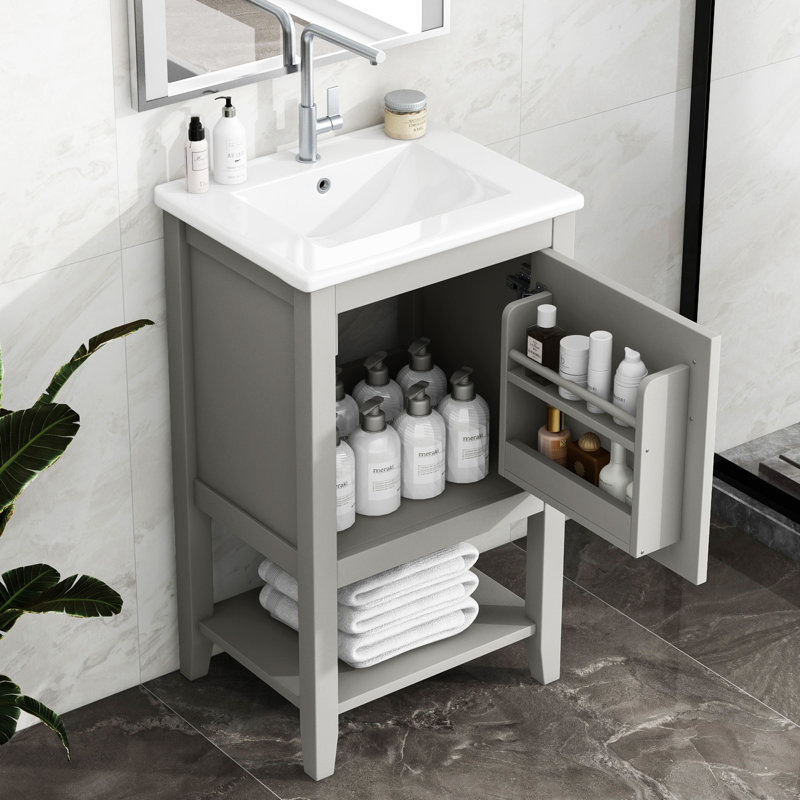 20" Bathroom Vanity With Sink, Gris