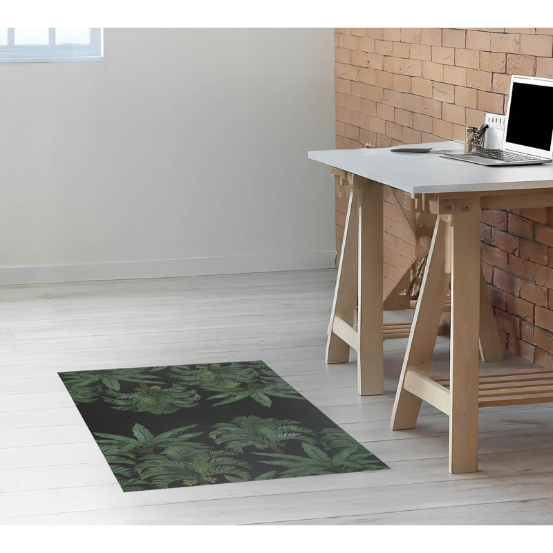 Tapis de bureau In the Jungle, L 7 pi x L 5 pi, Gris anthracite