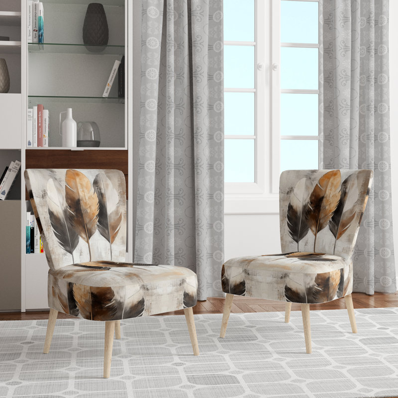 Chaise d'appoint Boho Feather - Chaise d'appoint Boho Free Spirit Feathers, Side Chair Armless