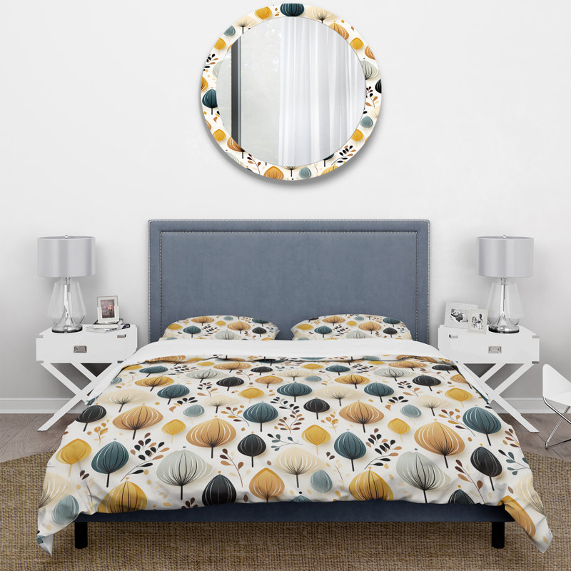 Ensemble de housse de couette Teal Coastal Harmony Floral Pattern II - Floral