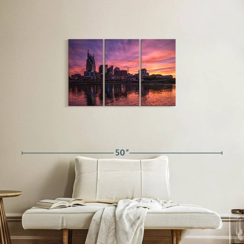 Sebbie Nashville au crépuscule, H 20 po x l 33 po