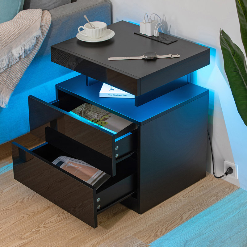 Table de chevet Marilyne, Noir