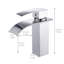 Robinet de salle de bain moderne en nickel brossé à finition cascade pour lavabo Quiet
