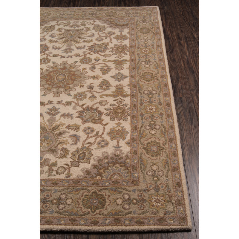Tapis beige en laine touffeté fait main Salazar, Rectangle 2 pi x 3 pi