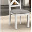 2 chaises de salle à manger à dossier croisé en chêne blanc rustique avec coussins et pieds blocs pour la cuisine moderne