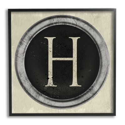 " Letter H Initial Typewriter Key Vintage Shape " by Daphne Polselli