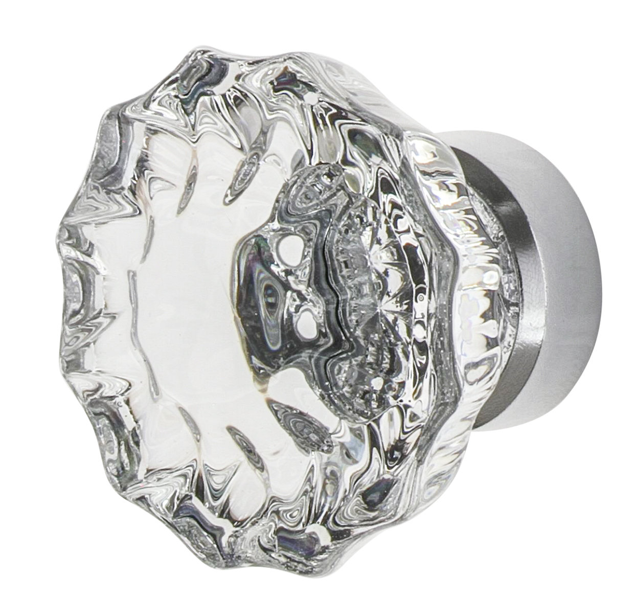 Crystal Geometric Cabinet Knob, Bright Chrome