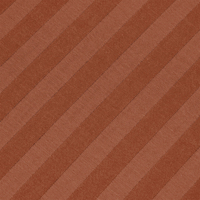 200 Thread Count Striped Microfiber Fitted Sheet, Rust, Super King (6')