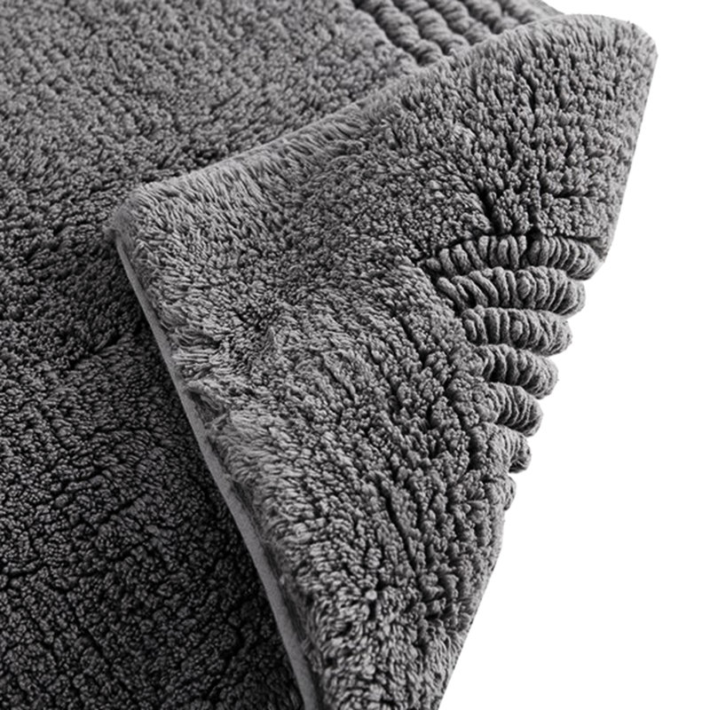 21x34" 100% Cotton Bath Rug, 3000 Gsm Heavyweight, Reversible, And Fashionable, Machine Washable, Non-slip Mat Advisable Heavyweight Cotton, 21x34", Charcoal Gray, Sublime, Recommended
