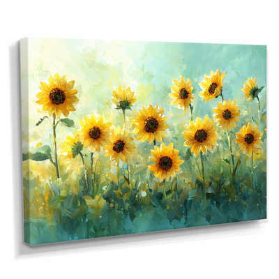 «Country Side Sunflowers Field Sky Horizon II» - Art mural tournesols