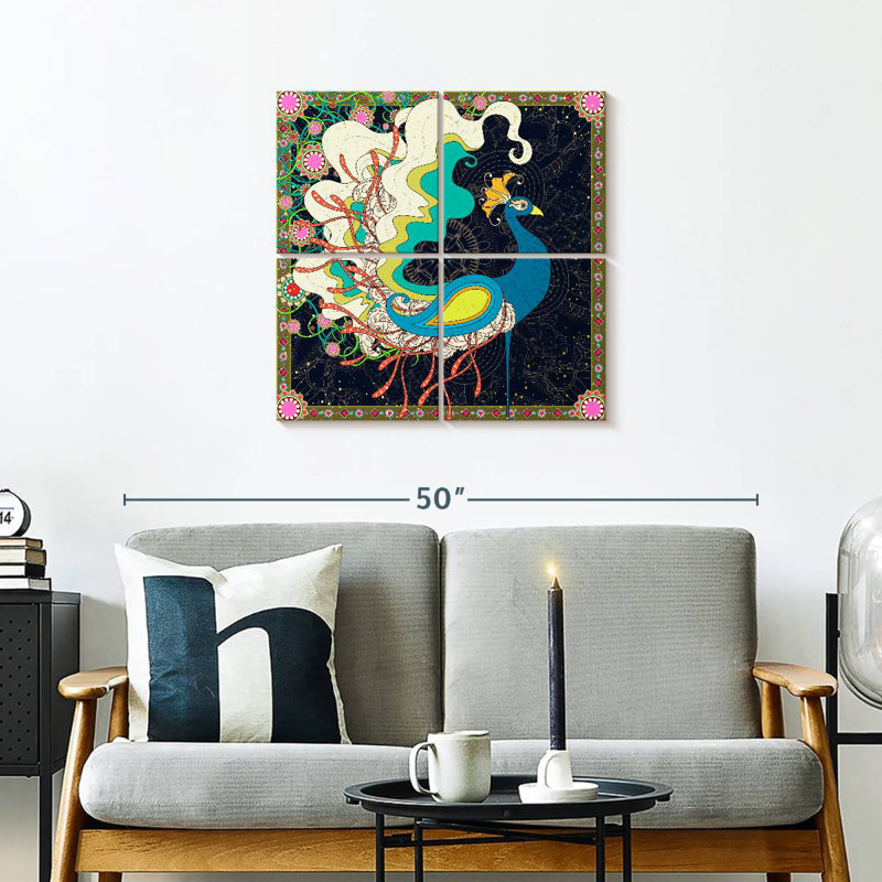 Brampt Charming Blue Peacock, 26" H x 26" W