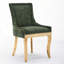 Chaises de salle à manger en chenille olive, style américain, 2 pièces, garniture dorée et pieds incurvés, revêtues de mousse pour la zone 2, chaises classiques classiques modernes, espace de revêtement confortable Rivet, une pièce