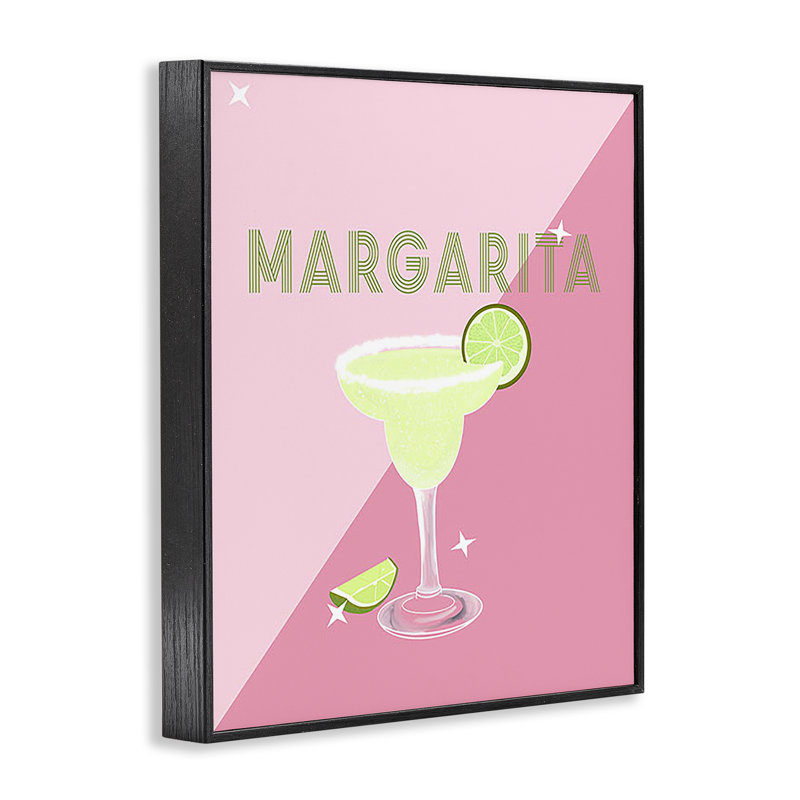 Art moderne de giclée encadrée de margarita moderne sur fond gris par Ashley Singleton, Giclée encadrée noir minuit