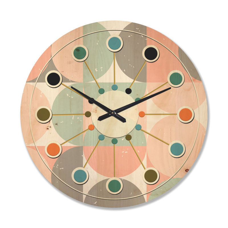 Horloge murale circulaire en bois II, Très grand