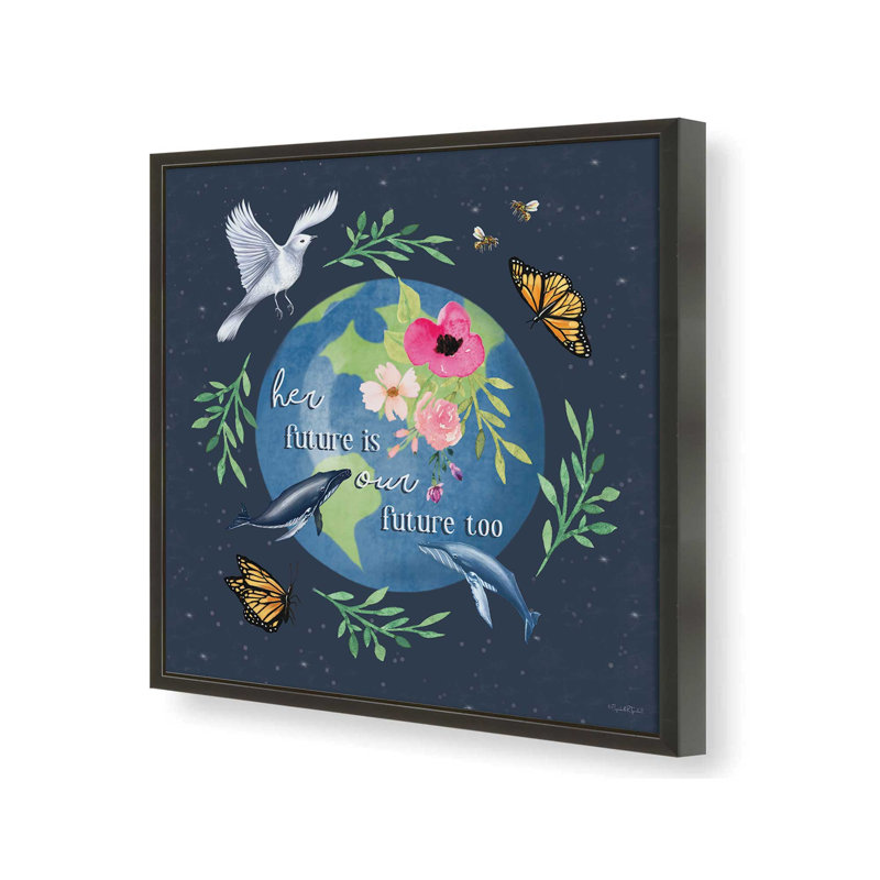 «Her future is our future too» par Elizabeth Tyndall, reproduction d'art, L 20 po x H 20 po, Noir, Impression encadrée