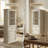 65" Tall White Storage Cabinet with Glass Doors & Drawer - Freestanding Sideboard for Living Room, Kitchen, Office Organization