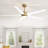 Elraine 65" Large Modern Ceiling Fan with Light Kit and Remote Control, 3 LED Colours, 6 Speed Noiseless DC Motor, 5 Plywood Blades, for Indoor/Covered Outdoor Use-235019305-235019318