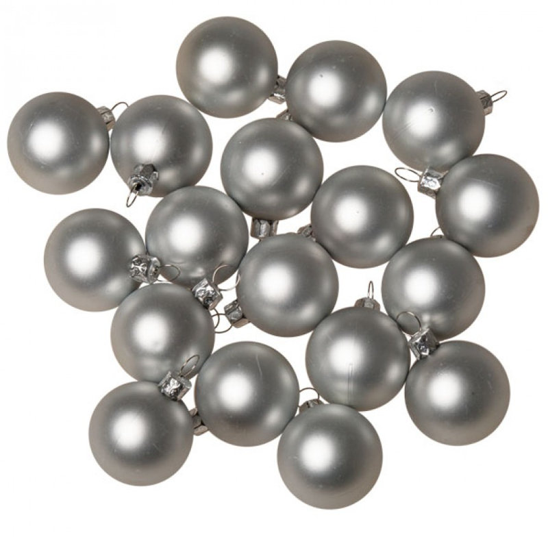 Ball Ornament, 4cm H x 4cm W x 4cm D, Silver Satin