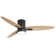 46 Inch Ceiling Fan with Lights 3 ABS Blades 6-speed DC Motor Remote Control for Bedroom