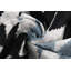 Coussin en velours noir et gris fait à la main - 16 x 24 po