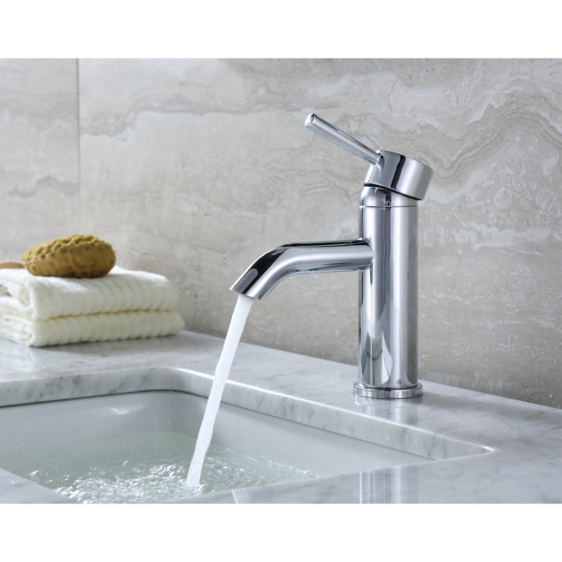 Luxier Single Hole Bathroom Faucet with Drain Assembly, Chrome