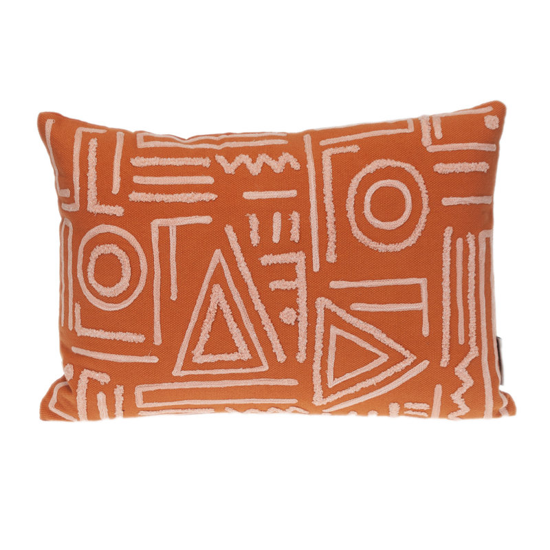Parkland Collection Transitional Geometric Orange 14" x 20" Pillow
