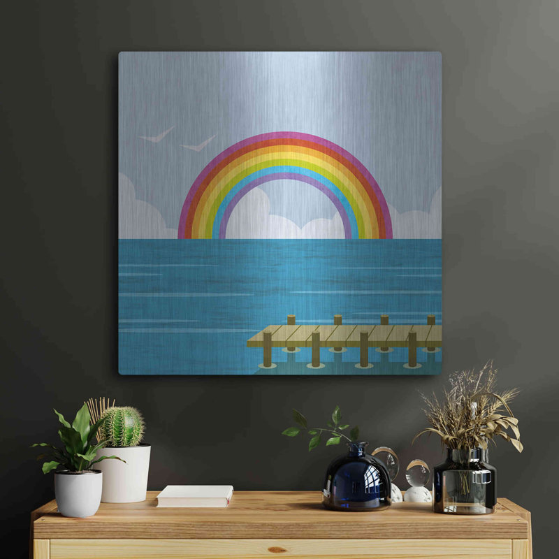 «Happy Summer Rainbow» par Andrea Haase, mur en métal, H 24 po x l 24 po