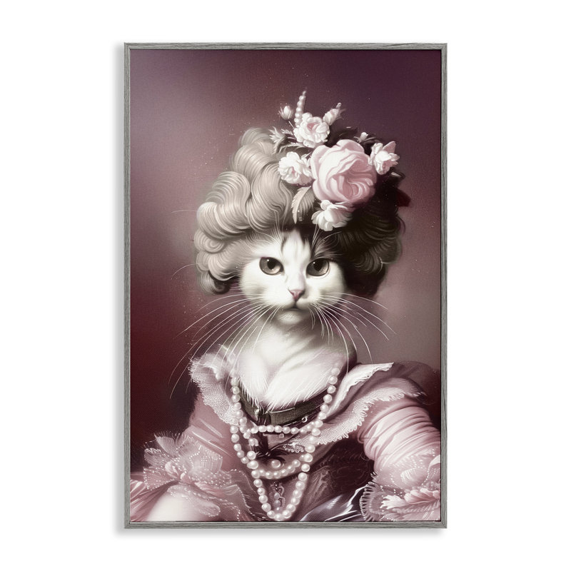 Portrait historique de chat, estampe numérique, design par Annabelle Hall, H 18 po x l 12 po, Estampe numérique Farmhouse