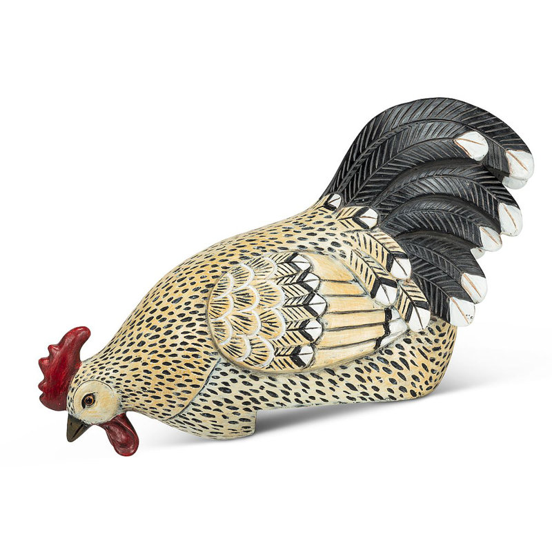 Figurine de coq noir peering Fearn