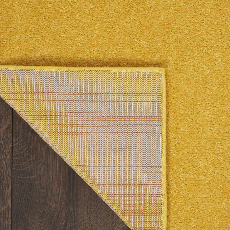 Tapis intérieur / extérieur jaune Nourison Essentials, Carré 9 pi
