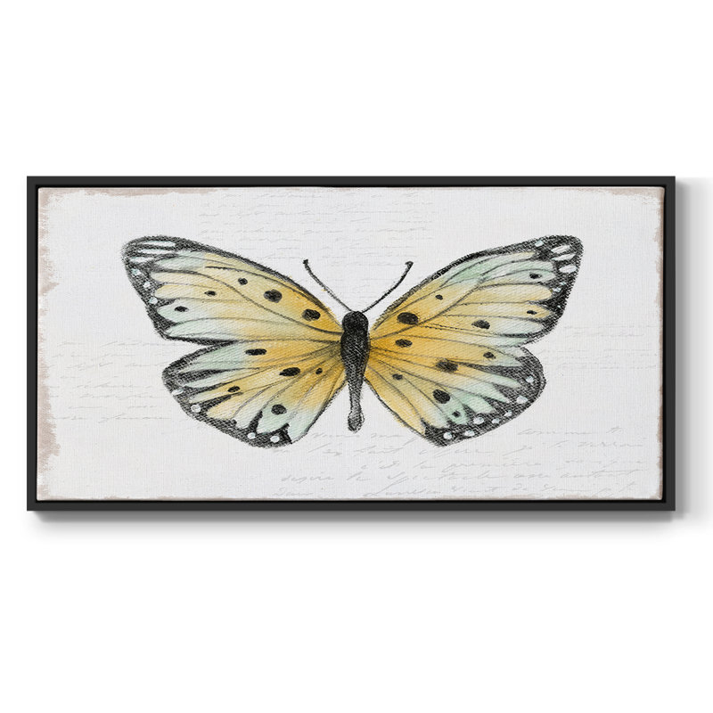«Vintage Flutter I», toile tendue avec châssis encadré, prête à être accrochée, Noir, H 21 po x l 41 po