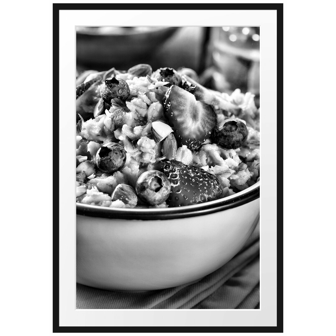 Gerahmtes Poster Porridge - Haferbrei mit Beeren