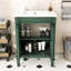 Ensemble de meuble-lavabo simple autoportant avec lavabo en céramique et armoire de rangement Eichman-1080865504