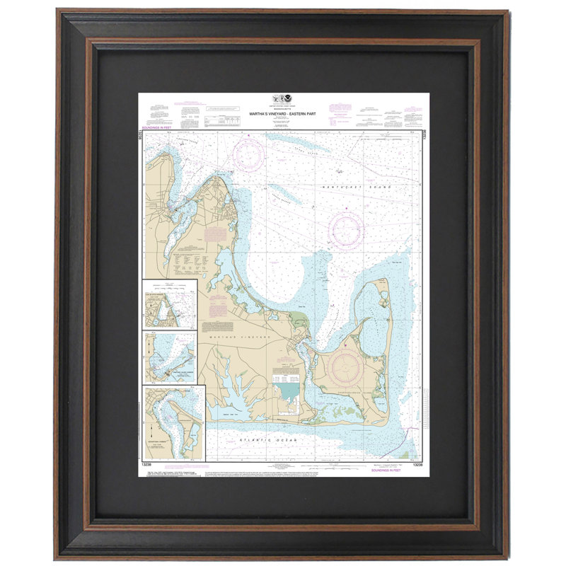 Martha's Vineyard (Eastern Part) | Nautical Chart | Framed Print, 19'' H x 24" W