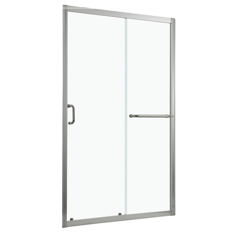 60" x 72" Clear Glass Sliding Shower Door with Brushed Nickel Frame