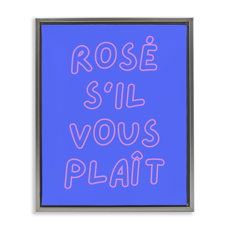 Art mural sur toile Rosé, Cadre flottant gris lustré, H 31 po x l 25 po