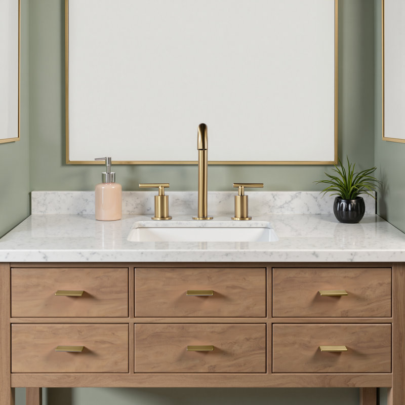 Widespread Faucet 2-handle Bathroom Faucet With Drain Assembly, Brushed Gold