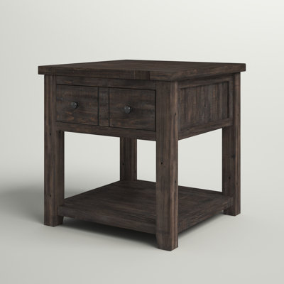 Table de bout en bois massif avec rangement Hemsworth