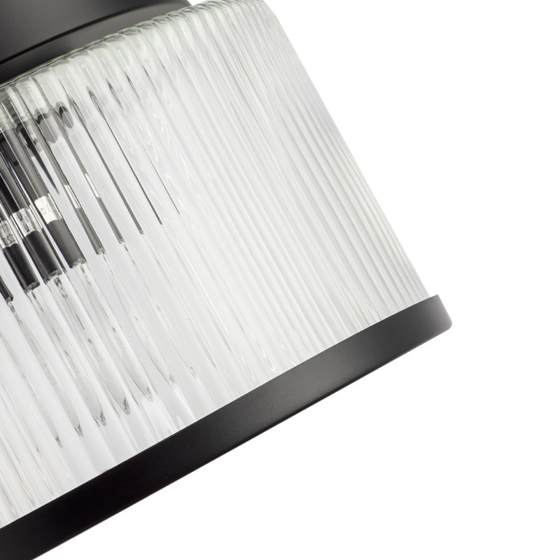Glass Semi Flush Mount, Matte Black