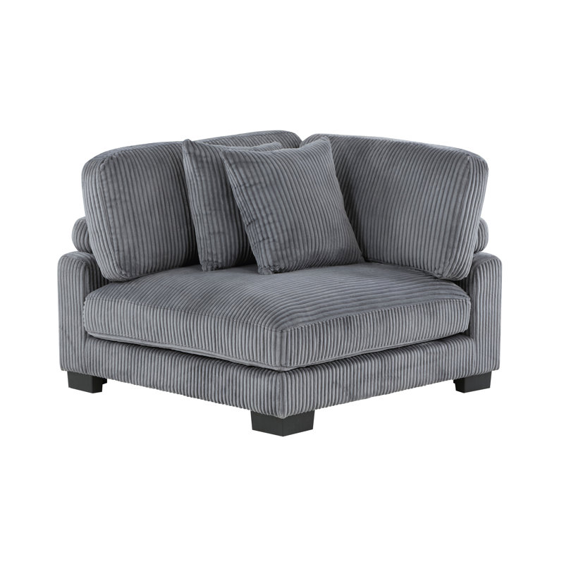 Sumekh Corner Chair, Gray Corduroy