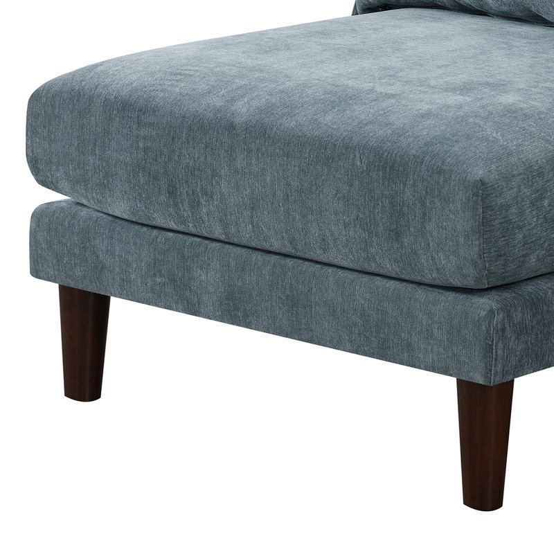 Chaise sans accoudoirs en tissu Cabery, Tissu sarcelle