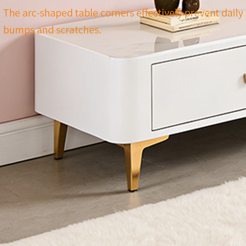 Meuble télé Luxury, 15.35"H x 62.99"L x 13.77"W, Blanc